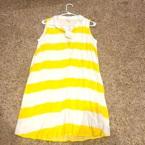 NWT Beachlunchlounge Yellow/White striped dress Size medium